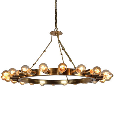 Lustre 22 lumières au fini laiton