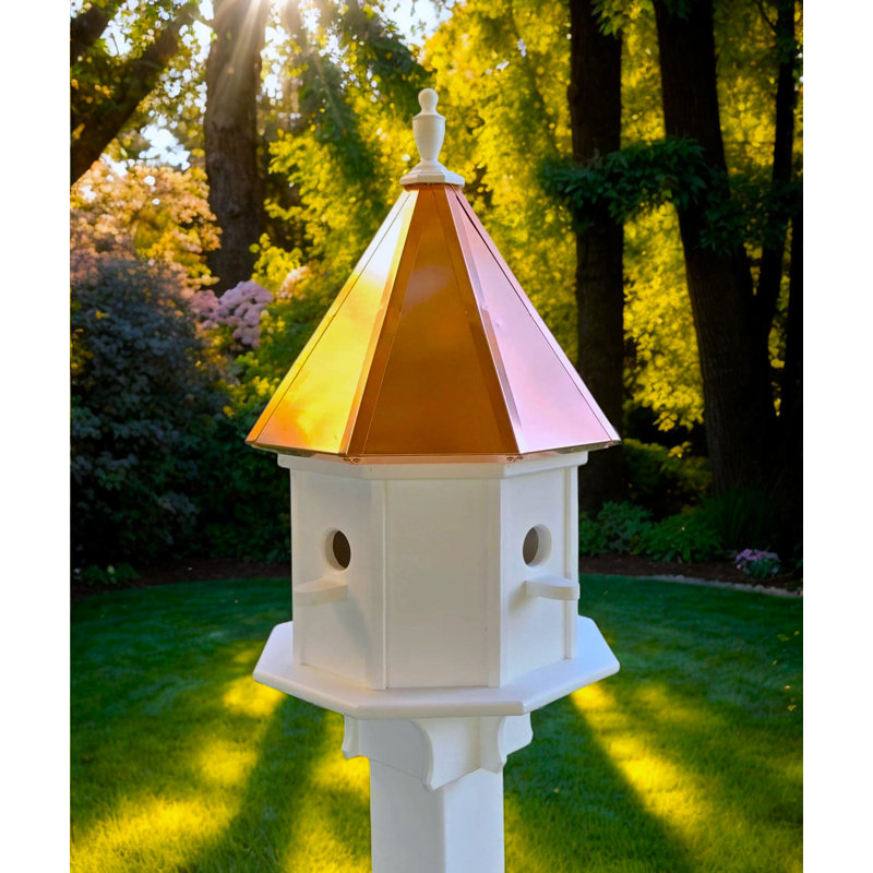 Maison d'oiseaux avec toit en cuivre Amish, 4 compartiments gigognes
