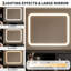 Ensemble de coiffeuse 53 "avec miroir lumineux à DEL (3 modes de couleur) et tabouret - 4 tiroirs, 2 tablettes de rangement, prise de courant / station de recharge USB-669370428