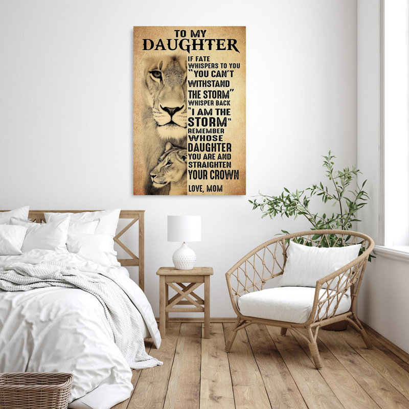 «To My Daughter», reproduction d'art rectangulaire 1 pièce «Pri To My Daughter», reproduction d'art graphique sur toile tendue