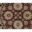 Tapis rond beige, noir et rouge noué à la main de haute qualité