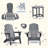 Folding Outdoor Adirondack Chair Set Of 2 And Table Set,HDPE All-Weather Folding Fire Pit Chair,  Ergonomic Design Patio Lawn Chair For Outside Deck Garden Backyardf Balcony-1062373468