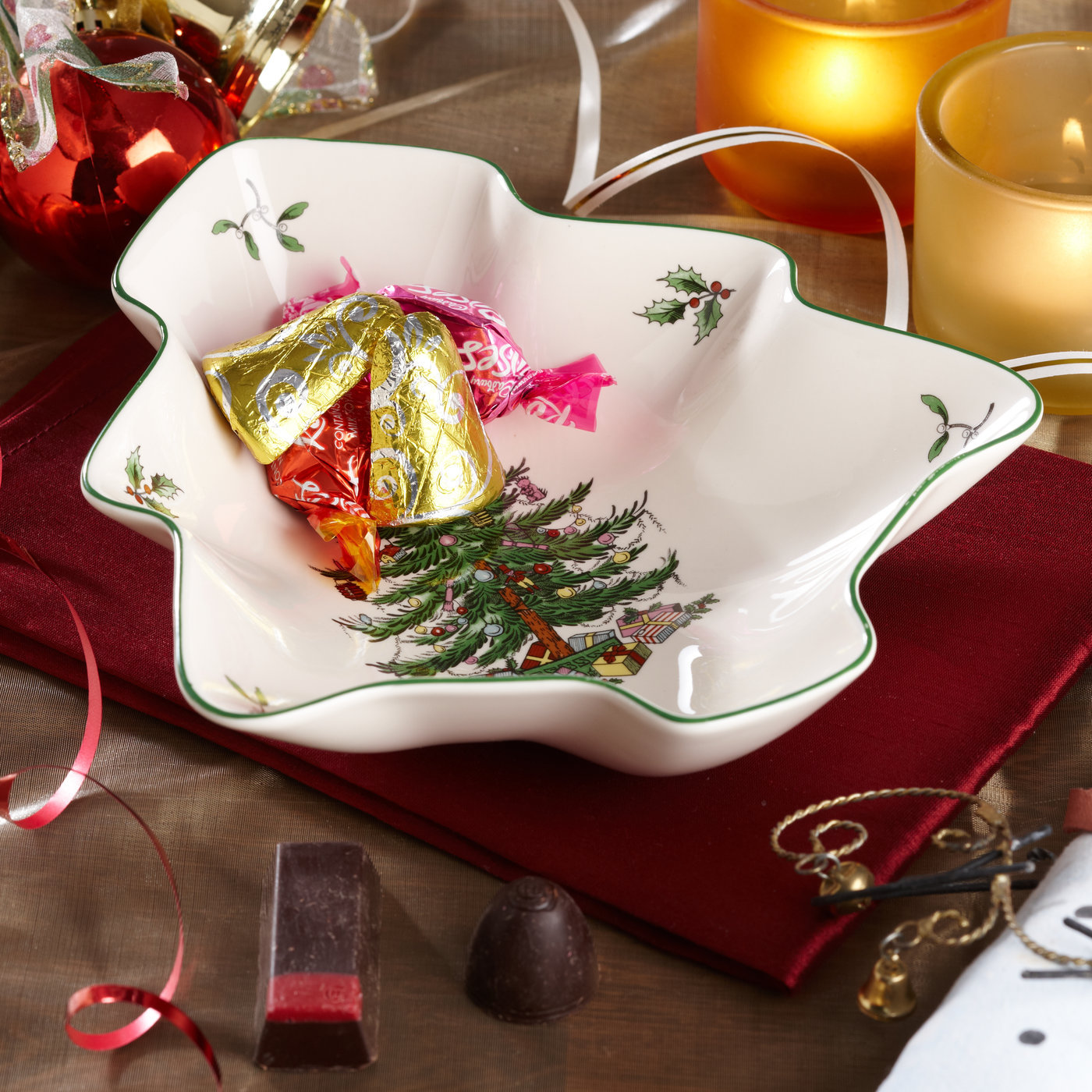 Spode Christmas Tree Tree-Shaped Dish