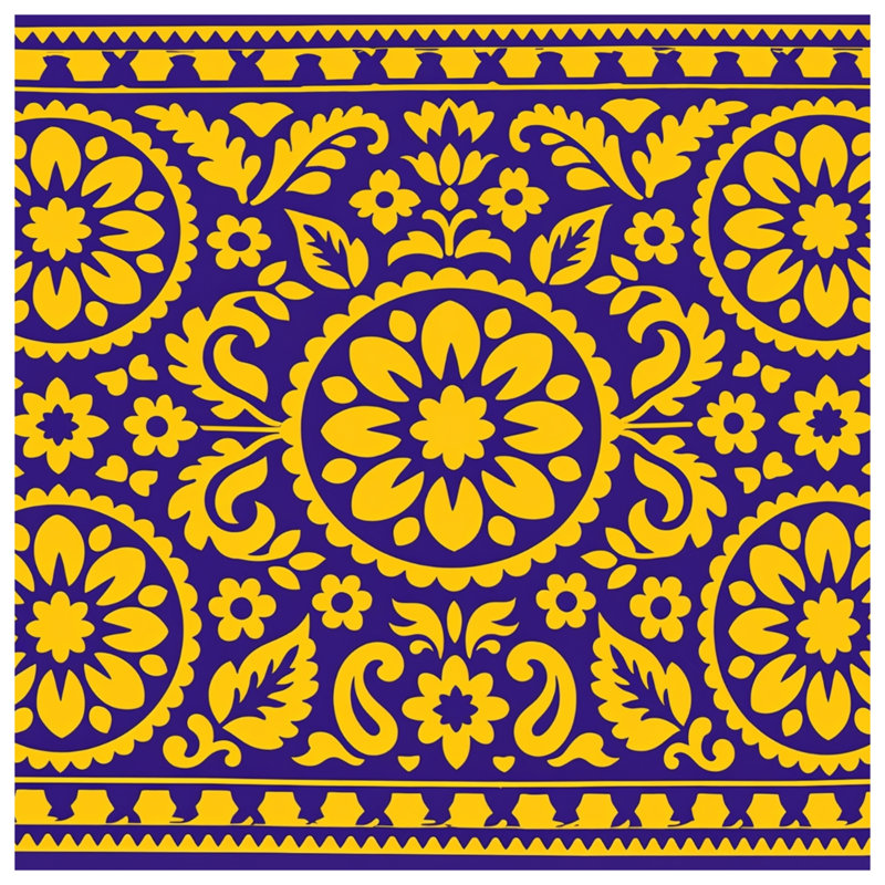 Coussins décoratifs à double face ornement floral jaune, 14 x 14 inches