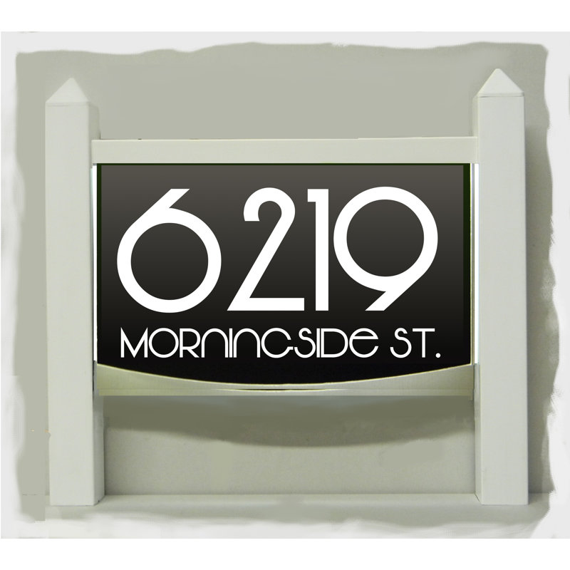Enseigne d’adresse à del moderne avec un transformateur enfichable, Oui, Noir