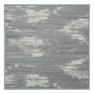 Machine Washable Abstract Blue Area Rug