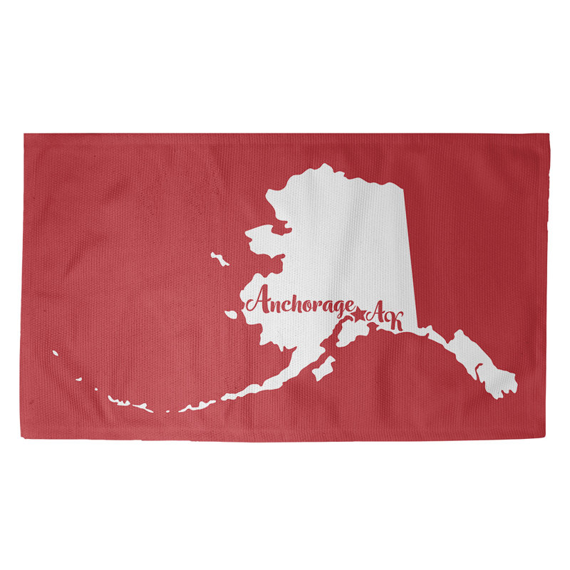Tapis de zone rouge alaska ancrage, Rectangle 3 pi x 5 pi, Oui