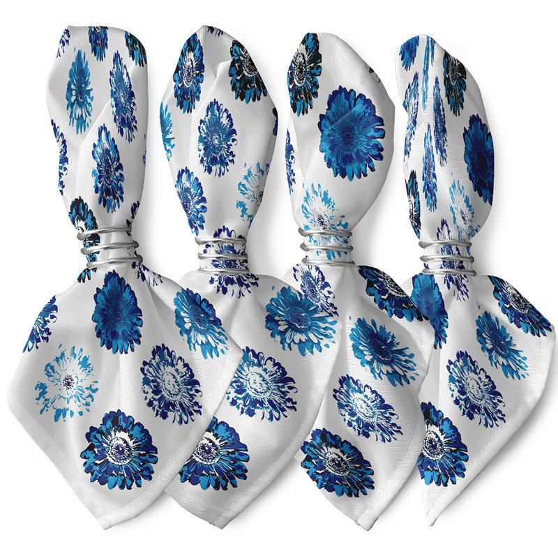 Ensemble de serviettes 4 pièces Caillo, Bleu pâle / Marine