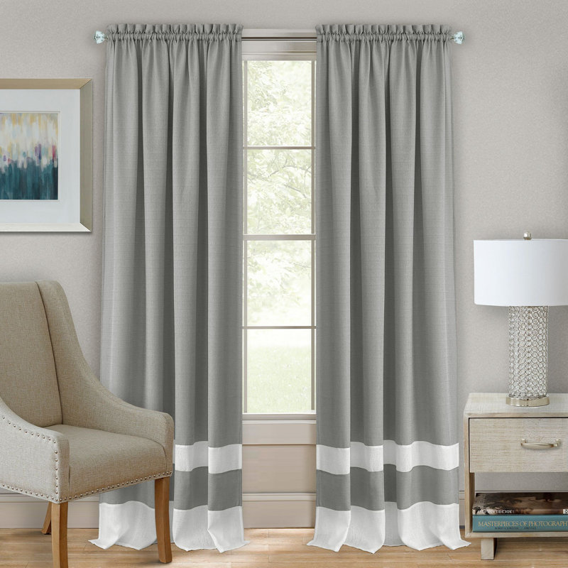 Renken Semi Sheer Curtain Pair, 52" x 84", Gray