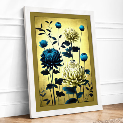 Teal Study Botanical 1 Piece Single Picture Frame Wall Art