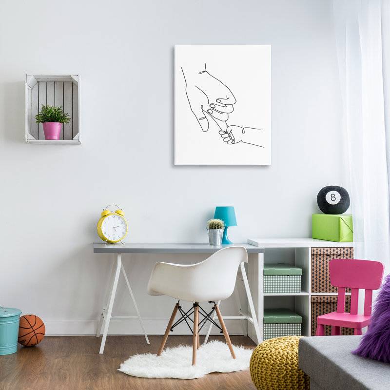 «Baby Hands Holding Finger» - Impression sur toile, H 40 po x l 30 po