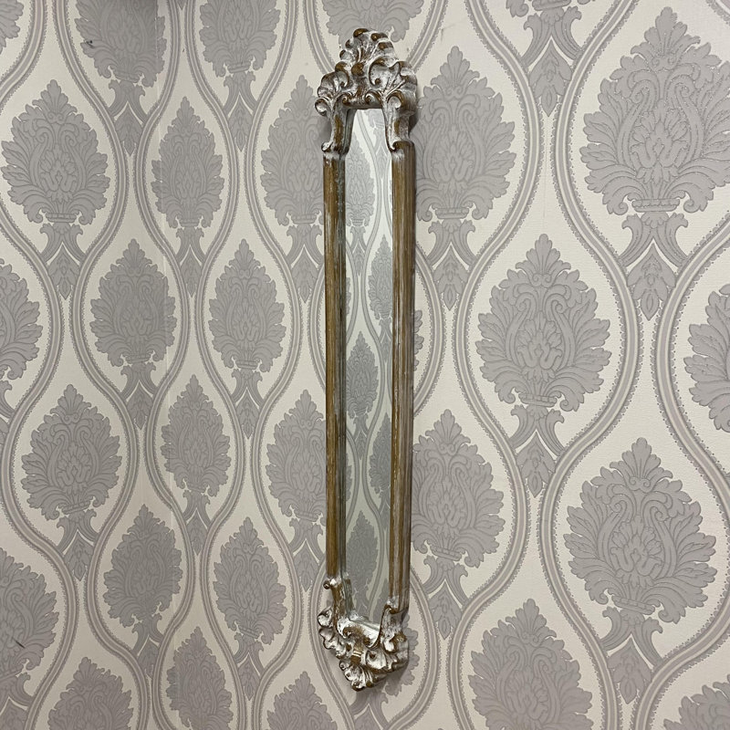 Dicie Skinny Full-Length Mirror – Sleek Slim Wall Mirror, Modern Full-Length Accent for Bedrooms and Hallways, Washed White