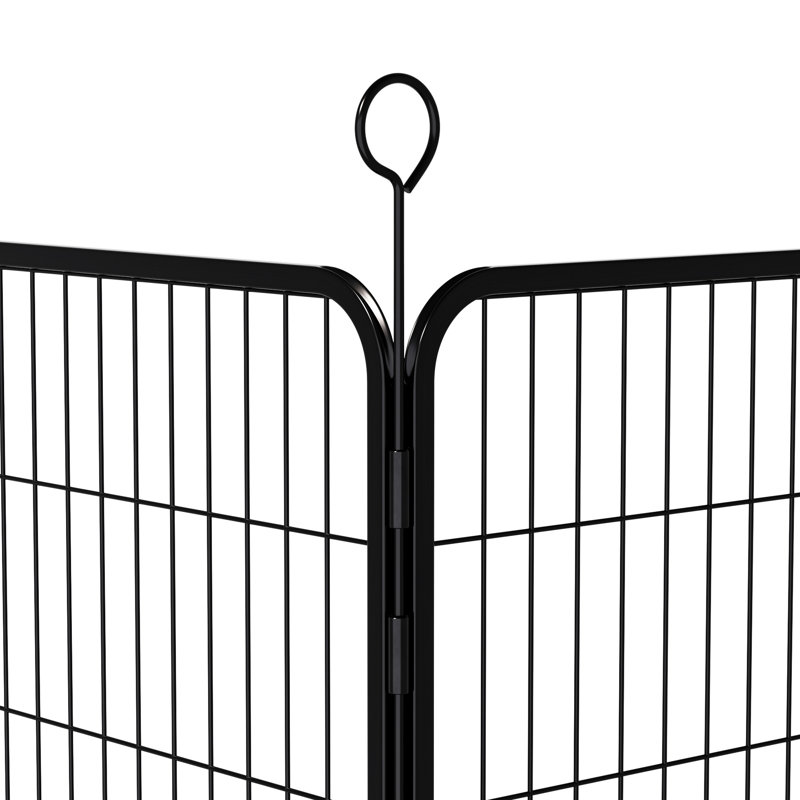 Parc pour chien en métal robuste de 40 po de très grande taille, 16 panneaux avec barrière autobloquante, forme réglable, rouille, clôture à assemblage rapide, gravité automatique pour l'intérieur et l'extérieur, aménagement,