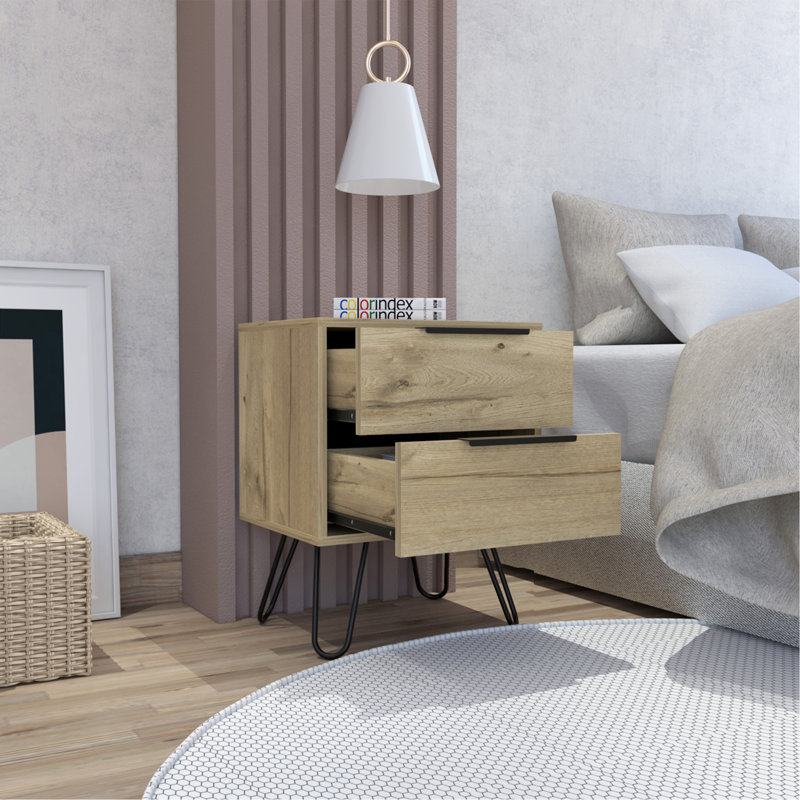 2-Drawer Rectangle Nightstand