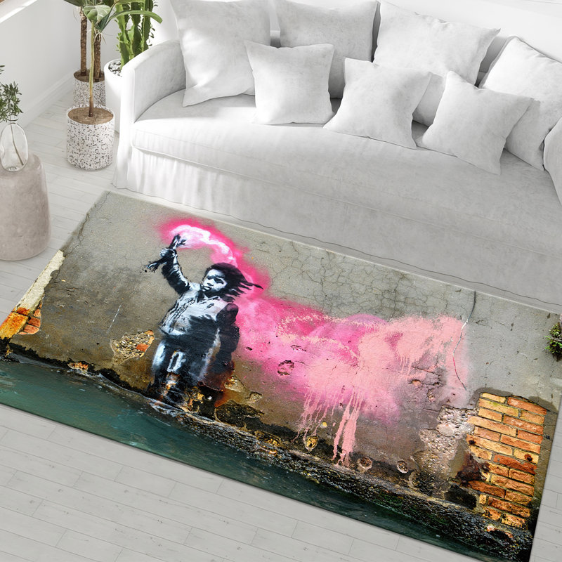 Soft With Pile Printed Rug Featuring a Vibrant and Intricate Floral Pattern Perfect for a Stylish and Cozy Indoor Space