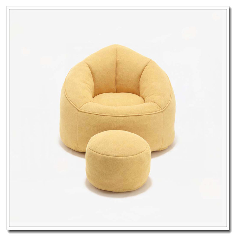 Fauteuil à billes rembourré, Jaune