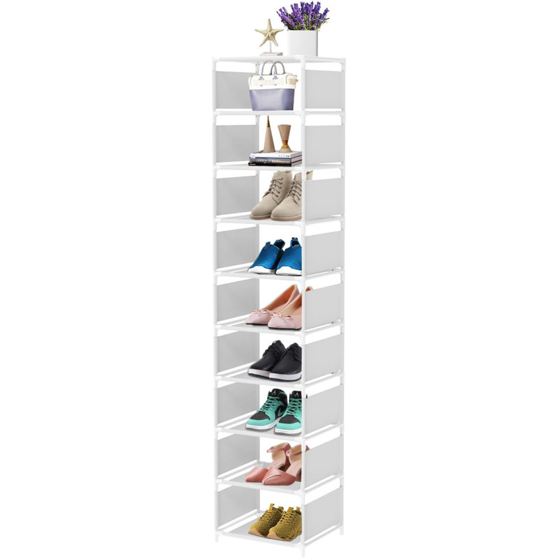 10 Pair Shoe Rack, White