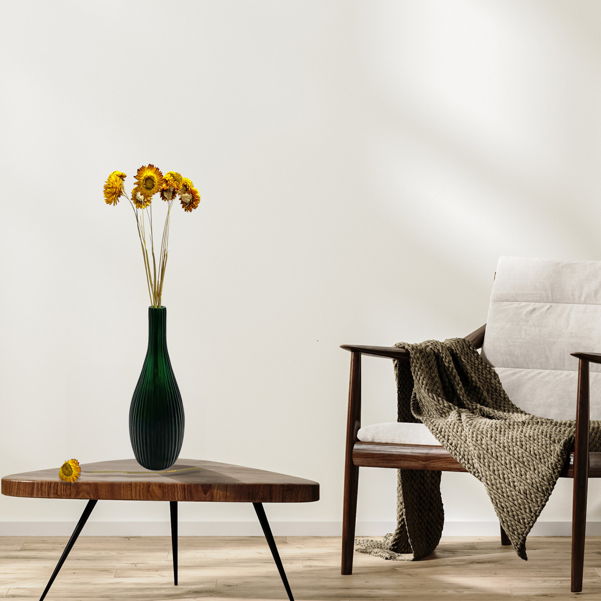 Bundle of 4 - Dried Preserved Ruby Daisy Flower in 21" in Natural, Yellow