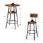 Ensemble de tabourets de bar ronds avec tablettes, tabouret avec dossier brun rustique, 23,6 po de diamètre x H 35,4 po