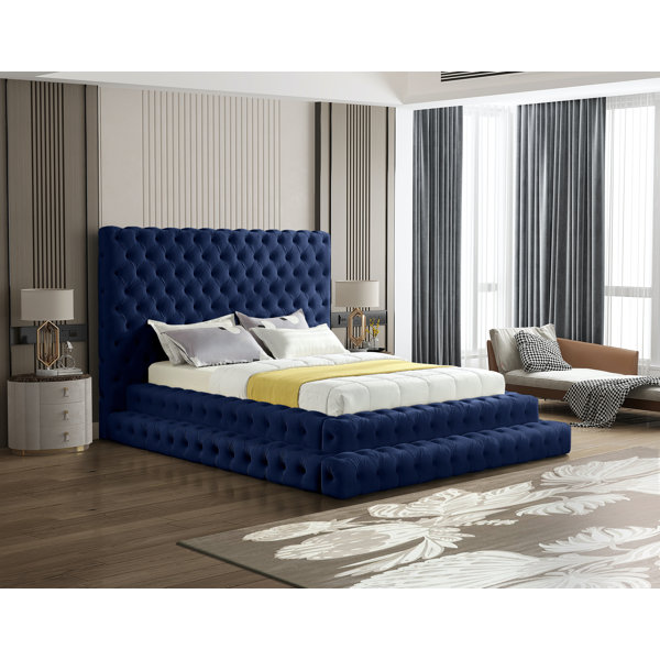 House of Hampton® Dymphia Revel Velvet Bed & Reviews | Wayfair