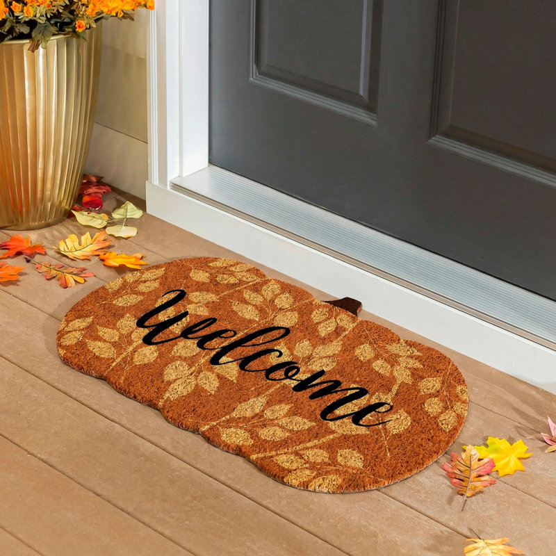 Tapis de coco en forme de citrouille fleurie Harvest Blossoms