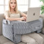 Coussin de lecture pour ordinateur portable, coussin de jeu pour accoudoir très grand pour adulte, coussin de bureau à hauteur réglable pour travailler, jouer, lire