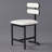 Modern Dining Chairs Set of 2, White Faux Leather Kitchen Chairs, Upholstered Armless Dining Room Chair with Black Mental Legs Heavy Duty, Comfortable