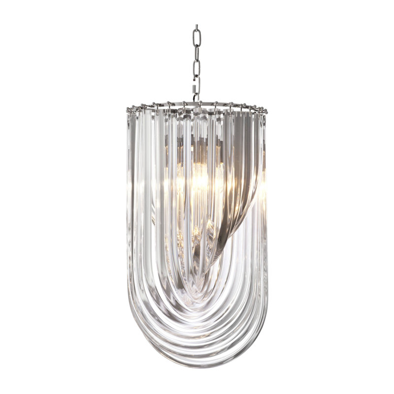 Murano 4 - Light Dimmable Geometric Chandelier, Clear Acrylic, Clear