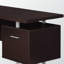 Bureau d'ordinateur de coin brun foncé à 2 tiroirs avec pieds en métal Katiely H 29,74 po x l 70,81 po