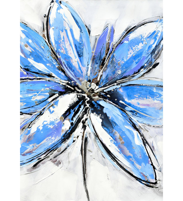 Fleur bleue - Toile florale de salon pour la décoration intérieure