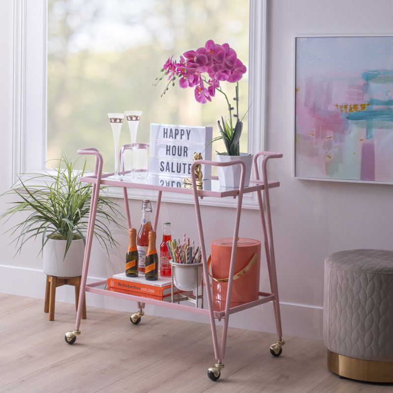Metal Bar Cart, Pink