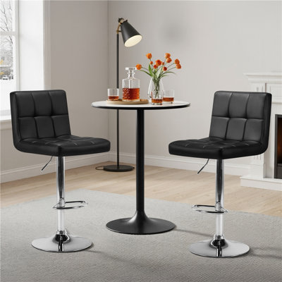 Chandresh Swivel Upholstered Adjustable Height Counter Stool with Metal Frame