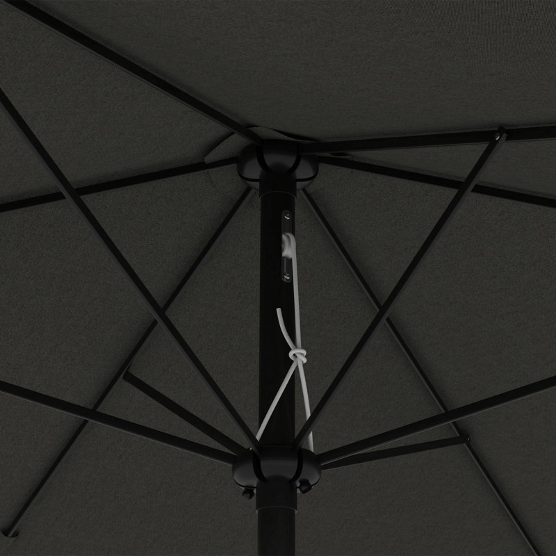 Parasol de marché d'extérieur de 6,5 pi x 10 pi avec manivelle et inclinaison à bouton-poussoir Outsunny, Gris