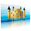 Château doré avec fenêtres bleues et tours noires, ensemble de 3 impressions sur toile-2098221169