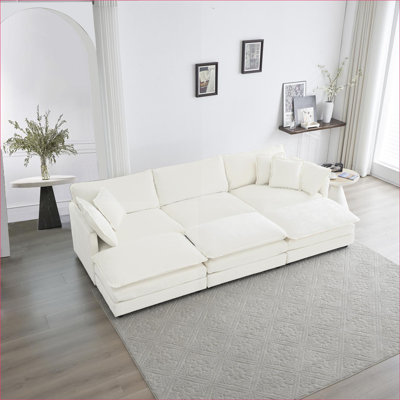 Canapés modulaires | Canapé modulaire réversible en U à assise profonde 6 places pour le salon et le cinéma maison | Mousse | Standard