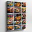 Toile, collage vibrant et attrayant mettant en vedette un art mural varié de plats, y compris des tacos de poulet frit croustillant-136249917