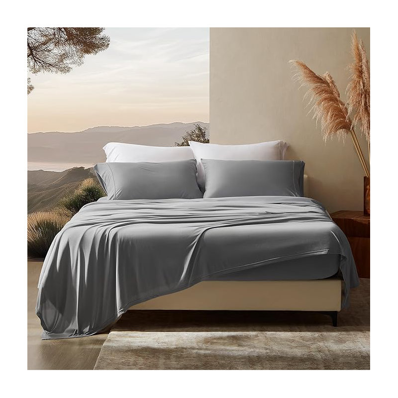 Ensemble de draps Sleep Zone, Ensemble de draps pour grand lit avec 2 taies d'or, Bleu