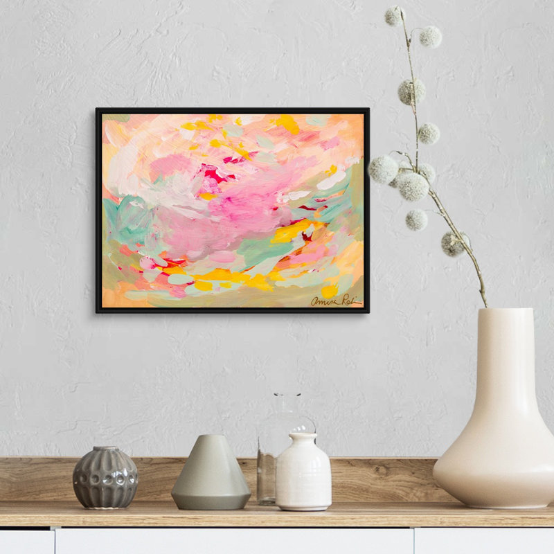 « Gratitude » par Amira Rahim, reproduction d’art sur toile, Toile avec cadre noir, H 14 po x l 18 po x P 1,75 po
