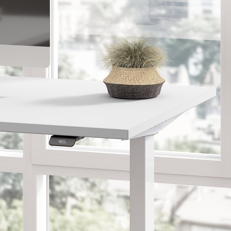 Bureau pour travailler debout à hauteur réglable, l 59,45 po x P 29,37 po, Blanc