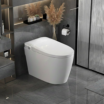Toilette intelligente avec siège chauffant pour bidet, ouverture / fermeture automatique, bidet intégré, fonction de séchage et d'eau chaude