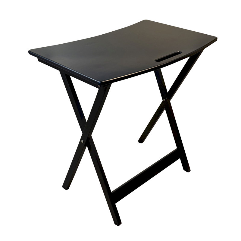Solid Bamboo Folding Personal Table, Black