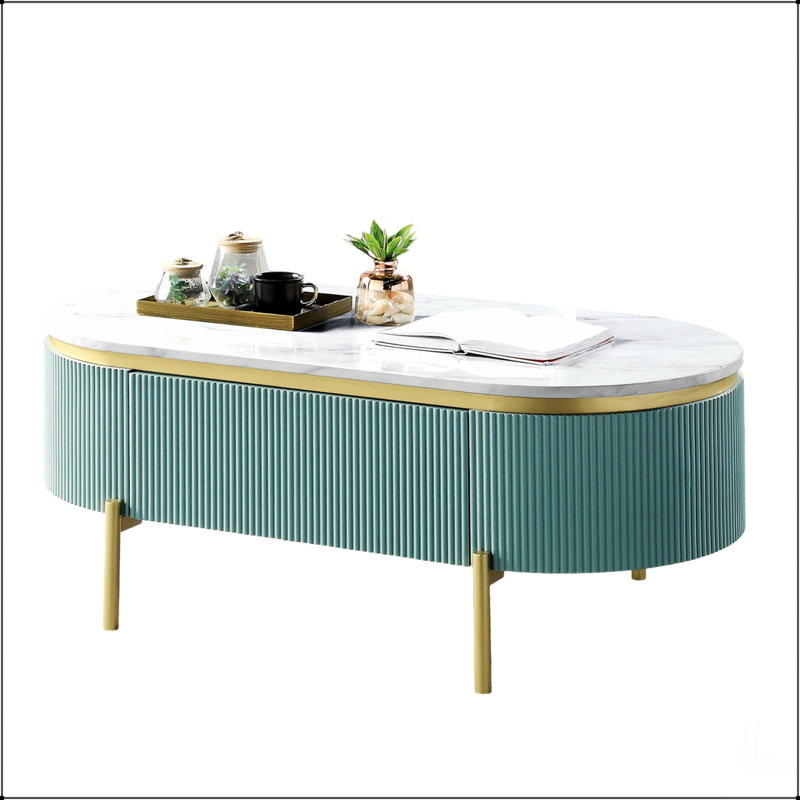 Table de salon Glam, Bleu sarcelle