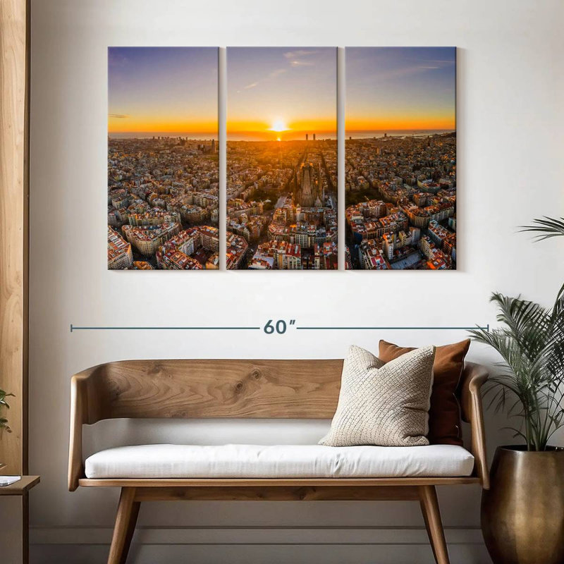 Ville de Barcelone, H 32 po x l 50 po