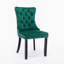 Chaise rembourrée capitonnée en velours de bois massif