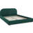 Queen Size Bed Frame, Modern Simple Style, Curved Headboard, Circle , Strong Leg Support, Upholstered With Fabric, Robust Legs, Style --811790505