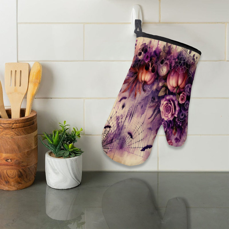 Gothic Rose Webs Oven Mitt Cotton Twill