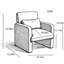 Fauteuil individuel orange et moderne, tissu respirant, construction facile à monter pour les petits espaces. Revêtement en tissu bouclé contemporain, siège en mousse moelleuse, contours carrés, idéal pour la lecture au salon.