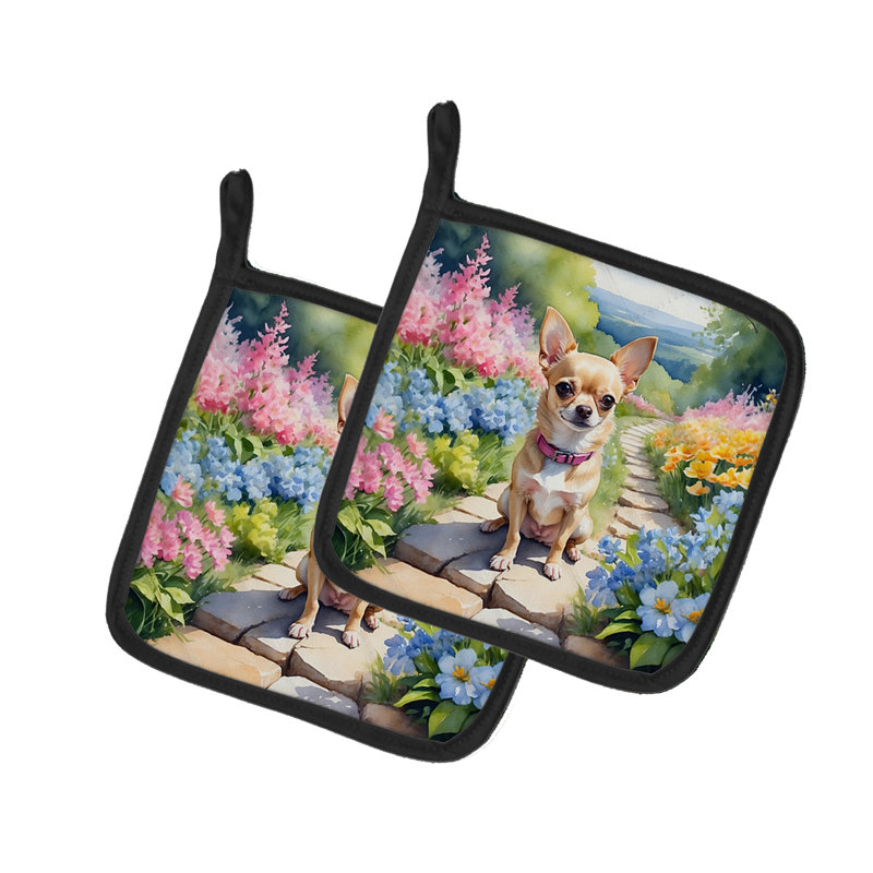 Caroline's Treasures Floral Polyester Potholder Set