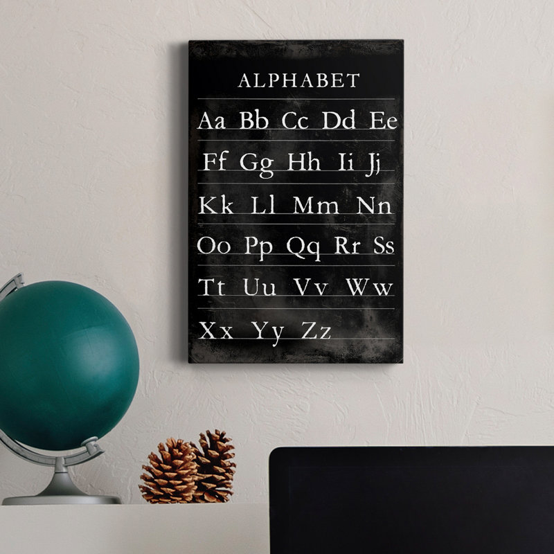 Tableau alphabétique - impression sur toile tendue, H 60 po x l 40 po x P 1 po