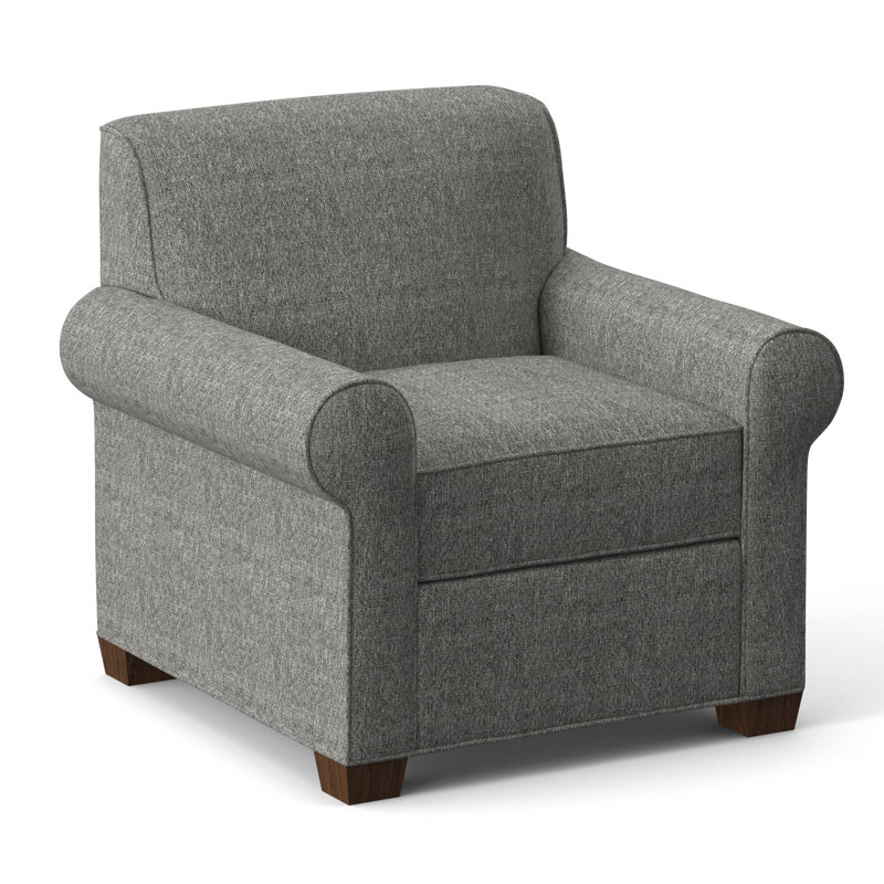 Finn Upholstered Armchair, Montana Walnut, Connelly Dove